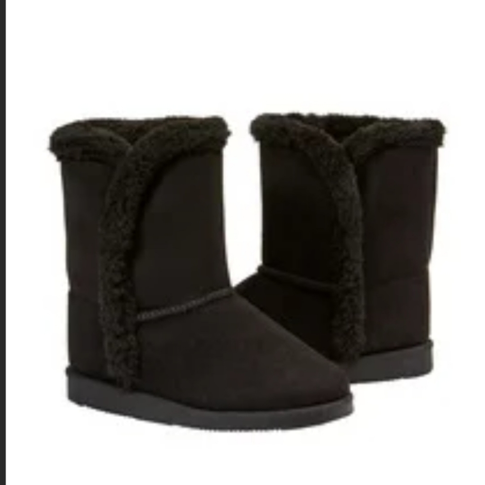 Tulip-hem fuzzy Gril boots